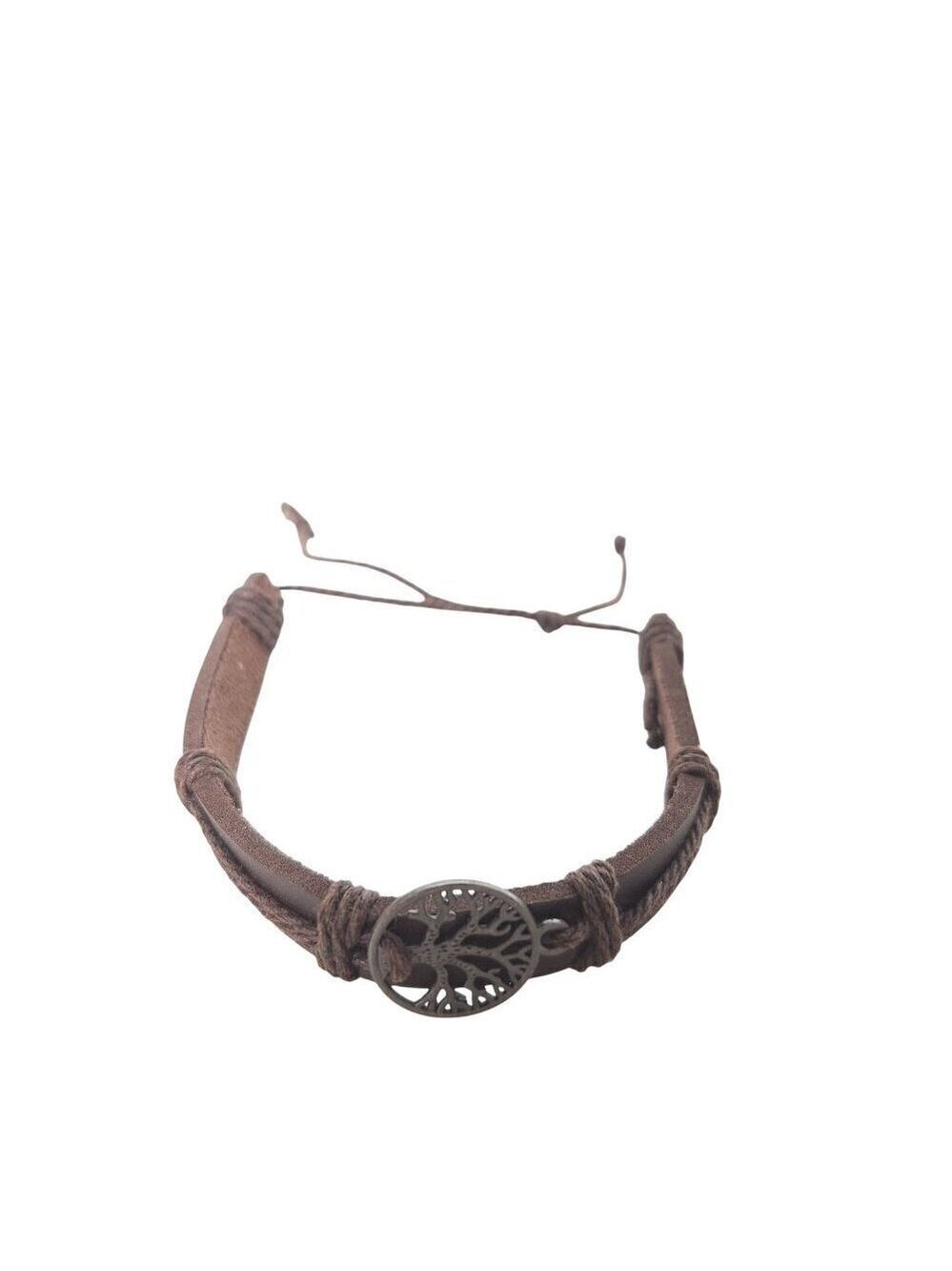 Brown Leather Tree of Life Celtic Bracelet
